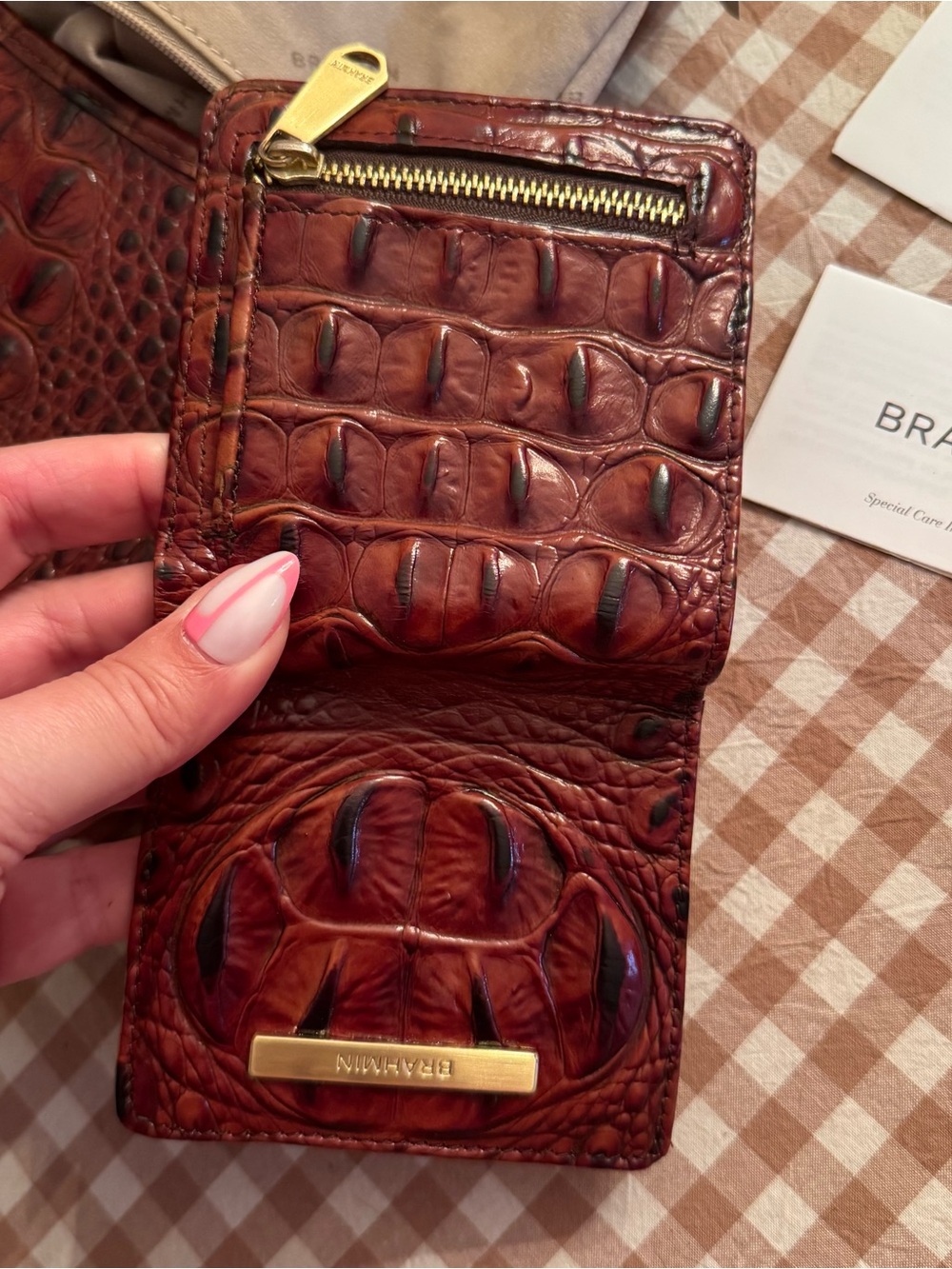 Brahmin Pecan Anytime Mini Melbourne Leather Handbag w/ matching Jane Wallet - Picture 6 of 14